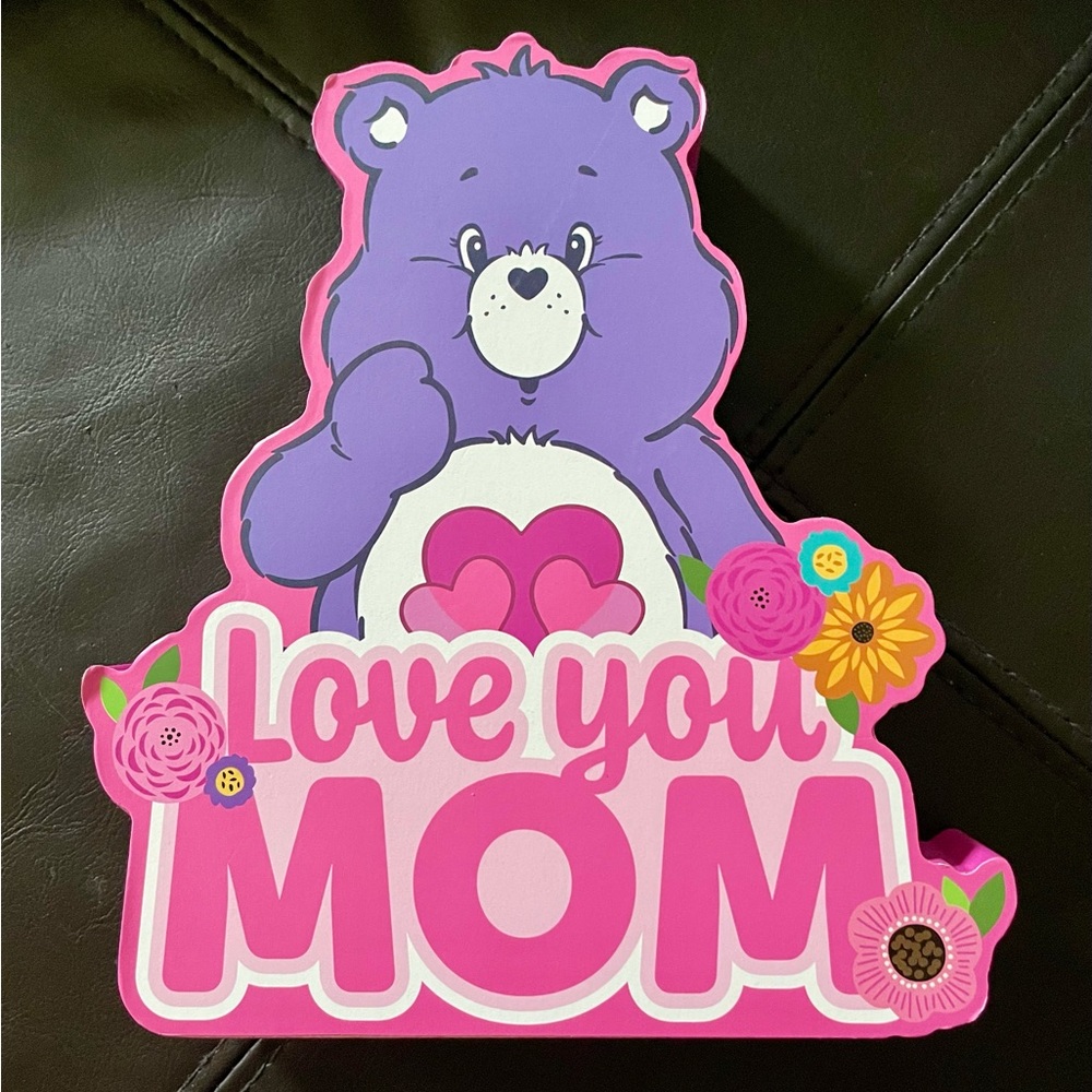 Care Bears Grumpy Bear Love You Mom Wall Art Decor Sitting Decor Faux Wood